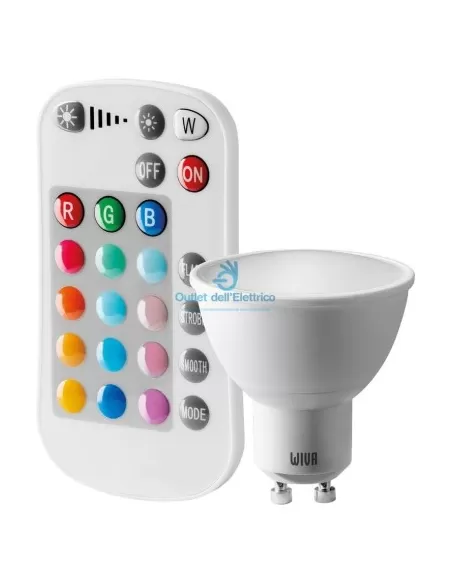 Spot LED Wiva 12100097 GU10 satiné 5W RGB+W